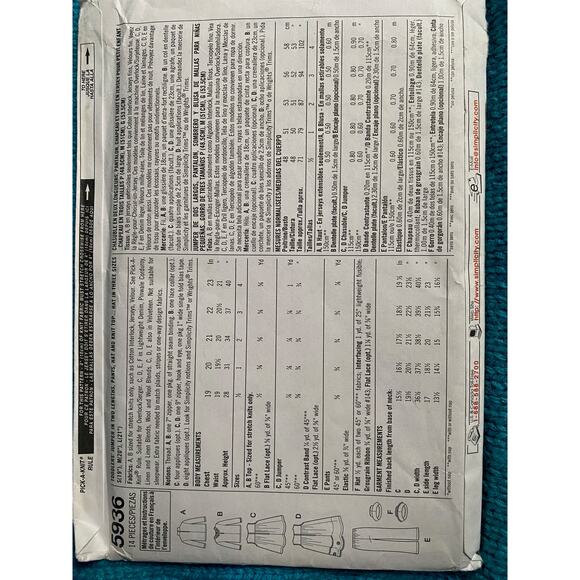 Simplicity Sewing pattern 5936 jumper shirt pants hat - Picture 3 of 5